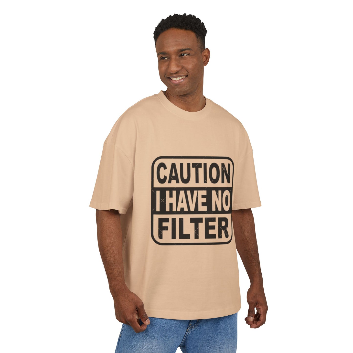 Caution No Filter Tee - T-Shirt, Funny Graphic Tee, Casual Wear, Gift for Friends, Statement Shirt