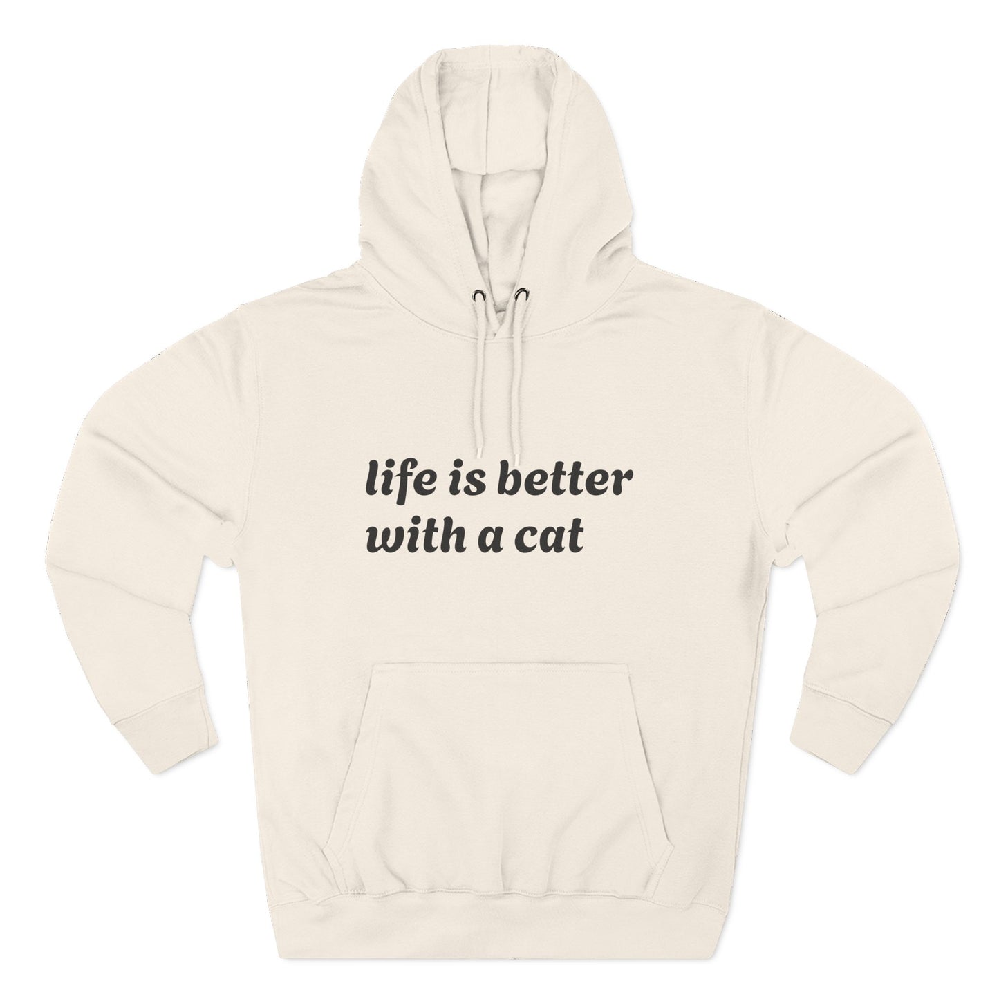 Cat Lover's Three-Panel Fleece Hoodie - Cozy Cat Hoodie, Gift for Cat Lovers, Cute Pet Apparel, Cat Mom Sweatshirt, Birthday Gift
