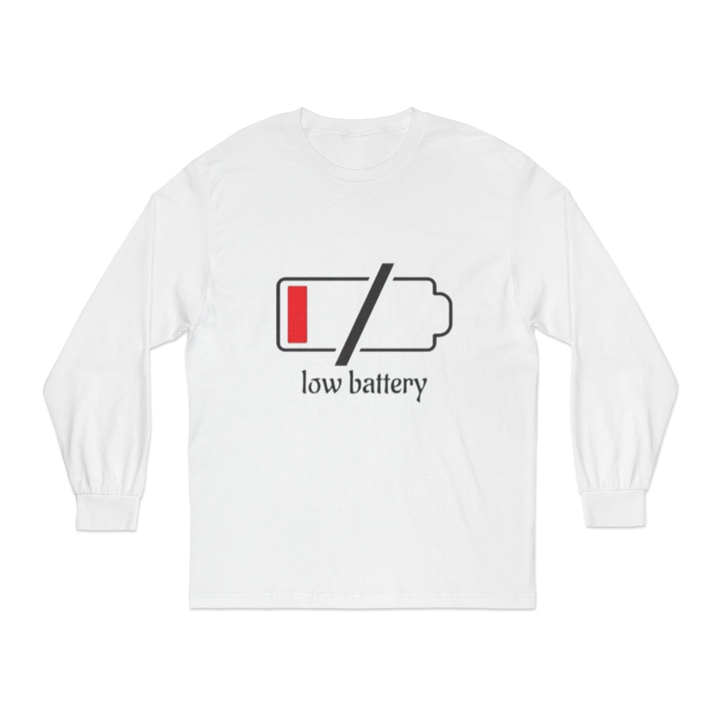 Low Battery Long Sleeve T-Shirt | Funny Tech Shirt | Perfect Gift for Gamers | Casual Wear | Comfortable Everyday Tee