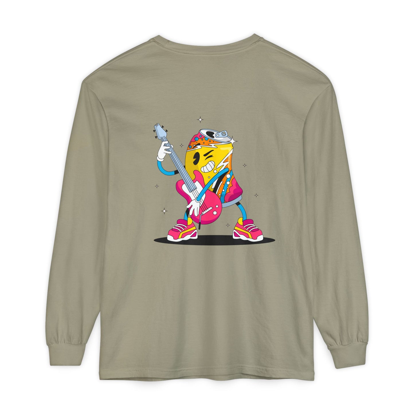 Rock Star Long Sleeve Tee, Garment-Dyed Shirt for Music Lovers, Streetwear, Concert Casual, Unique Gift Idea