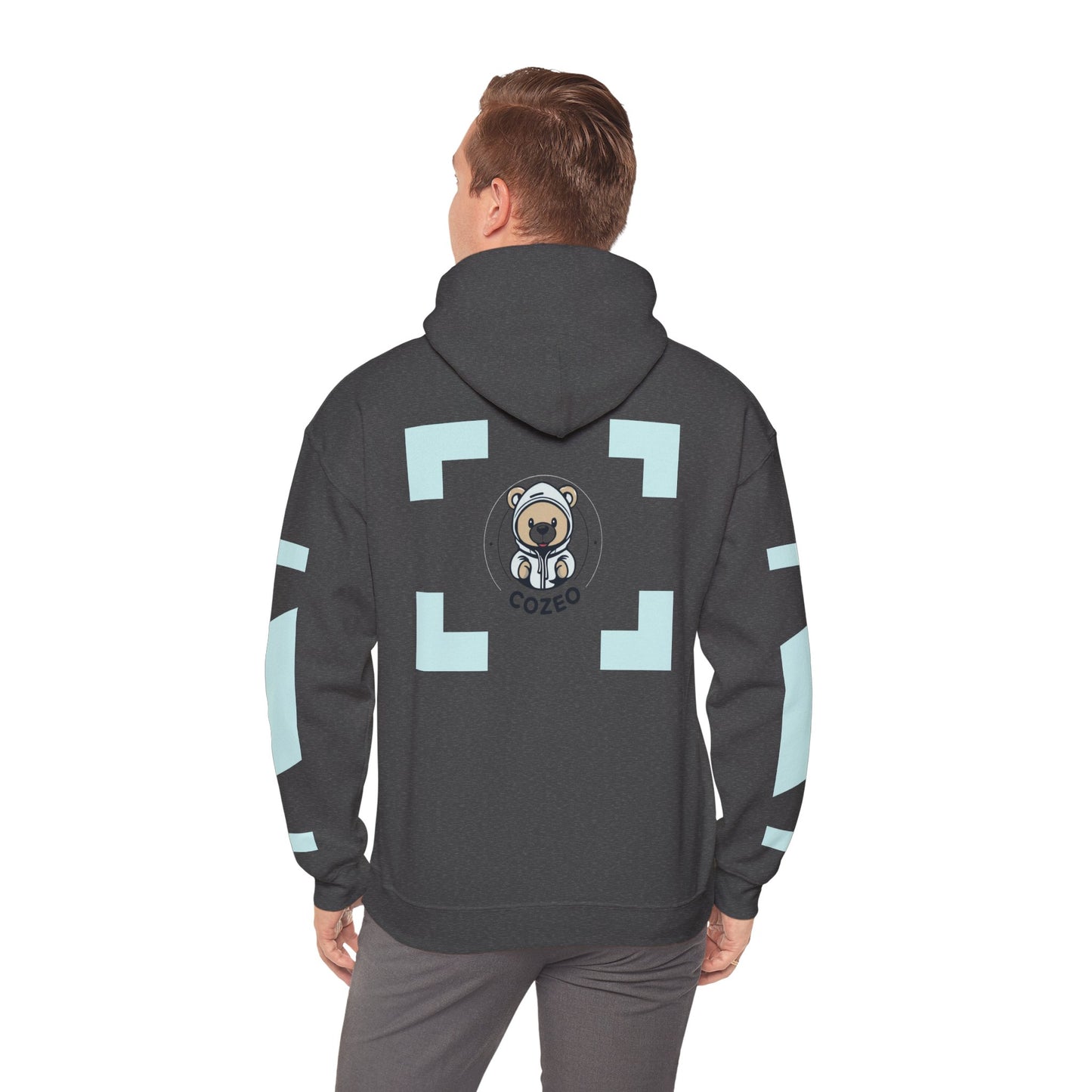 Cozy Bear Graphic Hoodie Heavy Blend Sweatshirt, Cute Bear Hoodie, Casual Wear, Fall Fashion, Gift for Teens