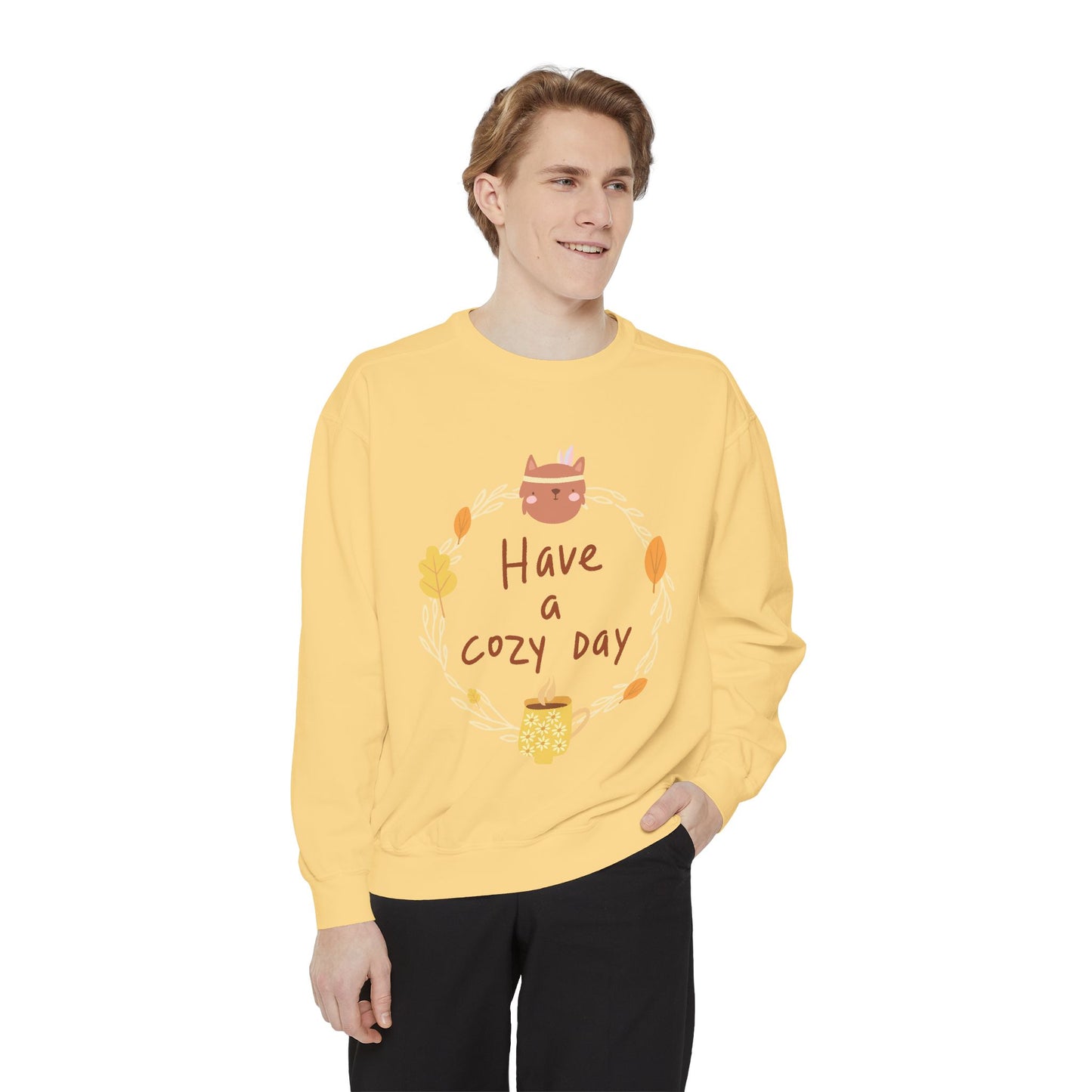 Cozy Day Sweatshirt | Garment-Dyed | Cute Fall Fashion, Everyday Wear, Gift for Her, Relaxed Style, Autumn Apparel