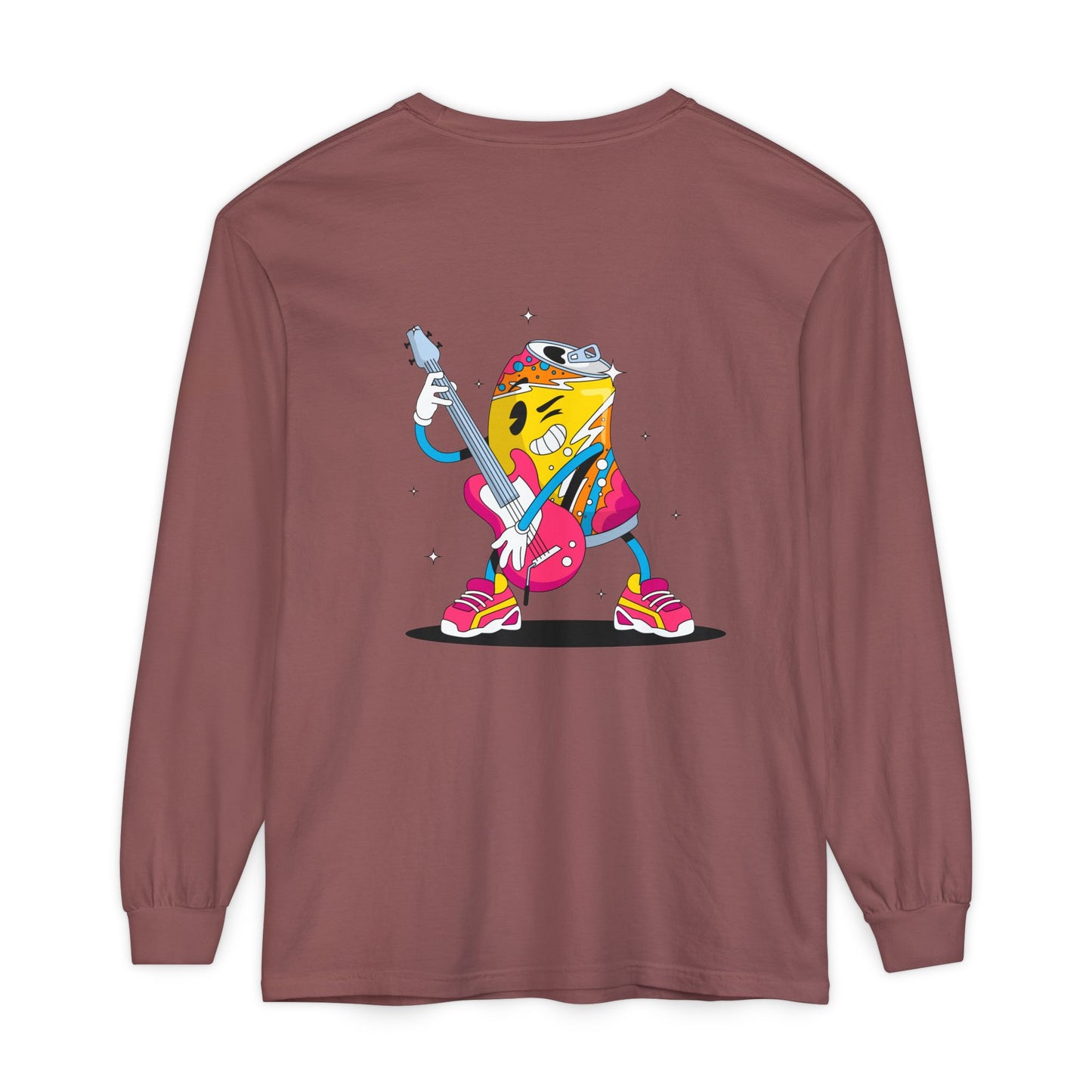 Rock Star Long Sleeve Tee, Garment-Dyed Shirt for Music Lovers, Streetwear, Concert Casual, Unique Gift Idea