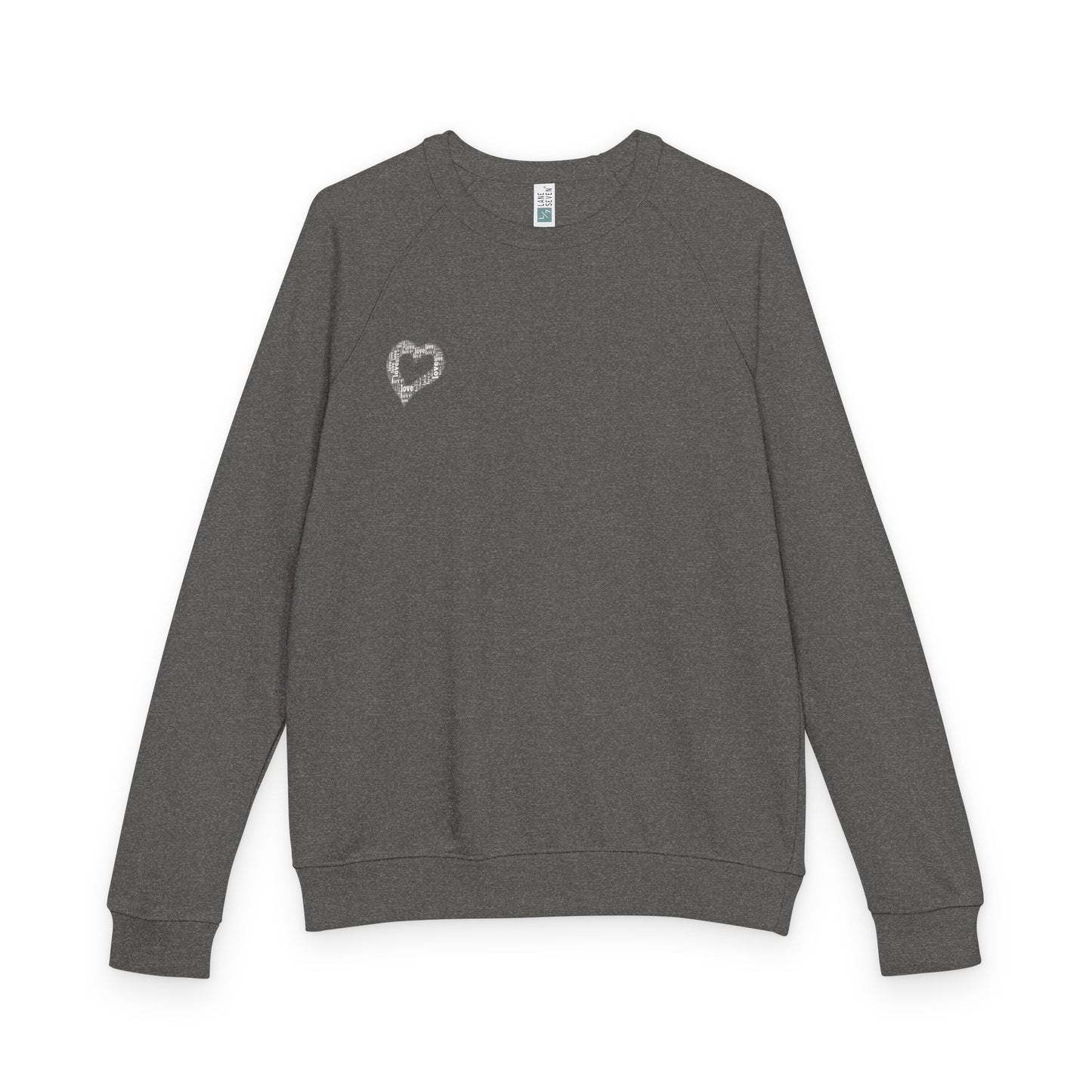 Cozy Love Heart Raglan Crewneck Sweatshirt, Pullover, Gift for Him/Her, Casual Wear, Valentine's Day Gift, Year-Round Comfort
