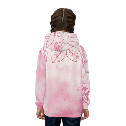 Pink Floral Children's Hoodie, Cute Kids Sweatshirt, Floral Print Pullover, Perfect Gift for Birthday or Spring, Cozy Kidswear