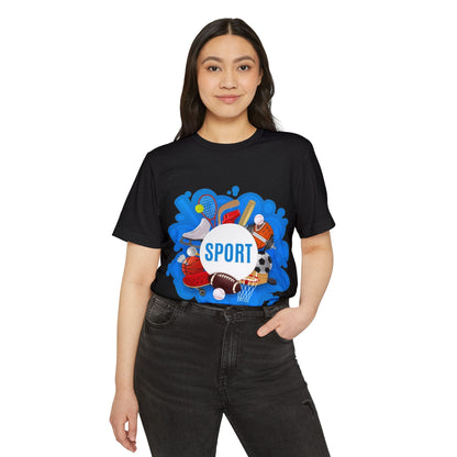 Sporty Recycled Organic T-Shirt for Active Lifestyle, Eco-Friendly Tee, Gift for Fitness Lovers, Perfect for Sports Events, Casual Wear