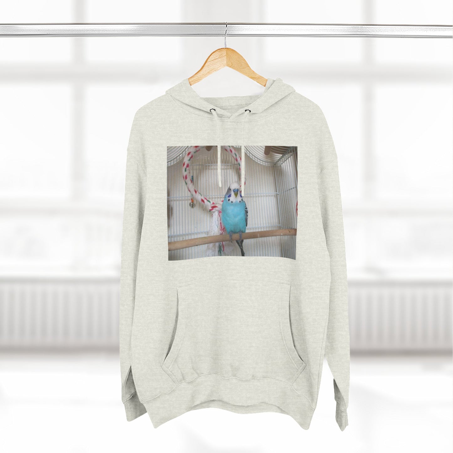 Bird Lover's Three-Panel Fleece Hoodie, Cozy Bird Sweatshirt, Pet Gift, Animal Lover Apparel, Cute Bird Design, Warm Winter Wear