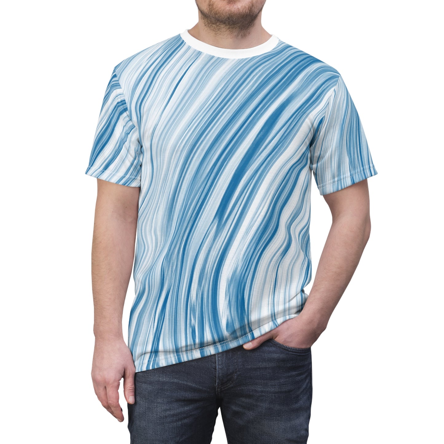 Stylish  Cut & Sew Tee, Casual Summer Shirt, Beach Wear, Gift for Him/Her, Colorful AOP Tee