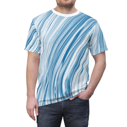 Stylish  Cut & Sew Tee, Casual Summer Shirt, Beach Wear, Gift for Him/Her, Colorful AOP Tee