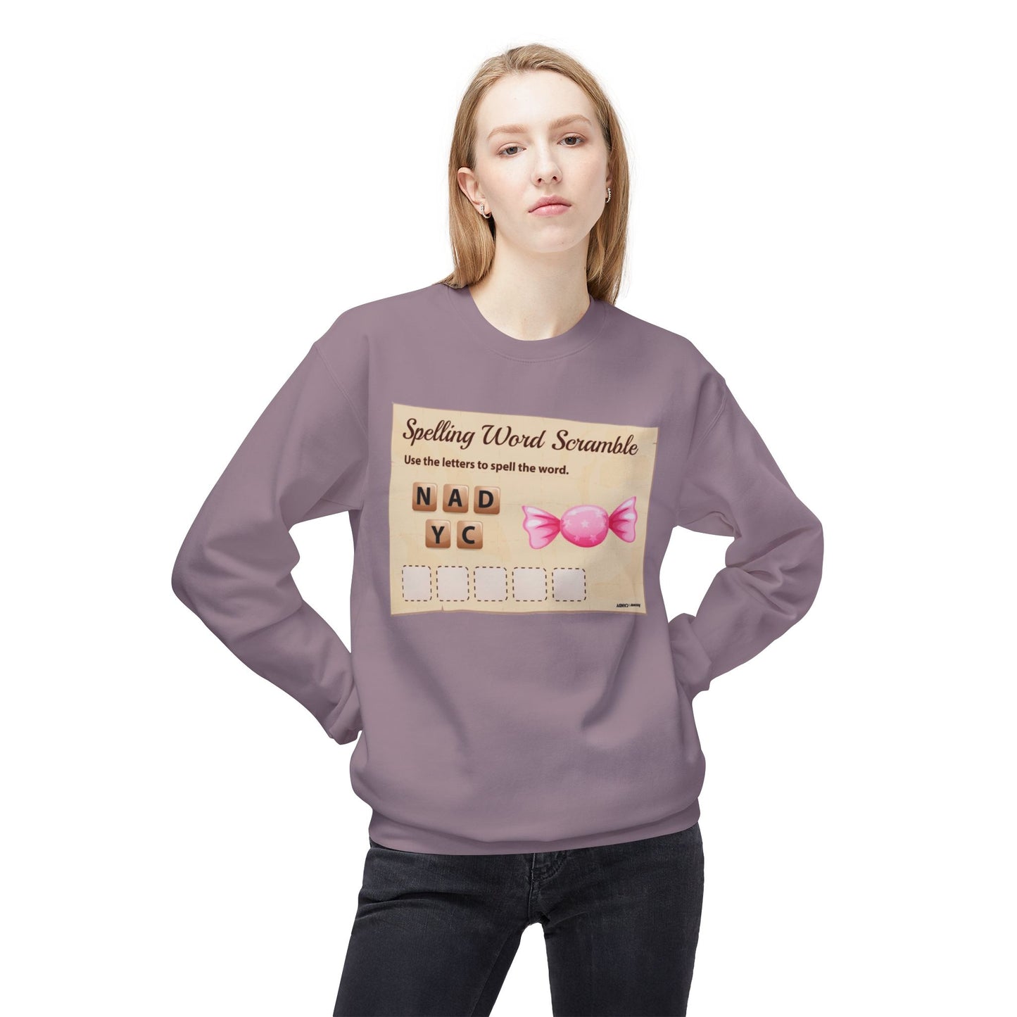 Creative Spelling Word Scramble Crewneck Sweatshirt, Fun Apparel, Unique Gift, Cozy Wear, Interactive Teaching Tool