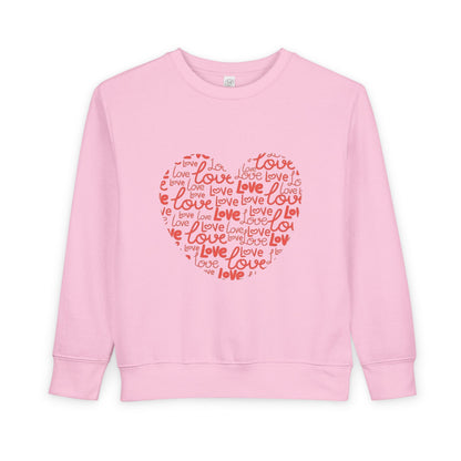 Toddler Love Heart Sweatshirt, Cute Baby Crewneck, Valentine Gift, Adorable Kids Apparel, Heart Sweatshirt for Toddlers