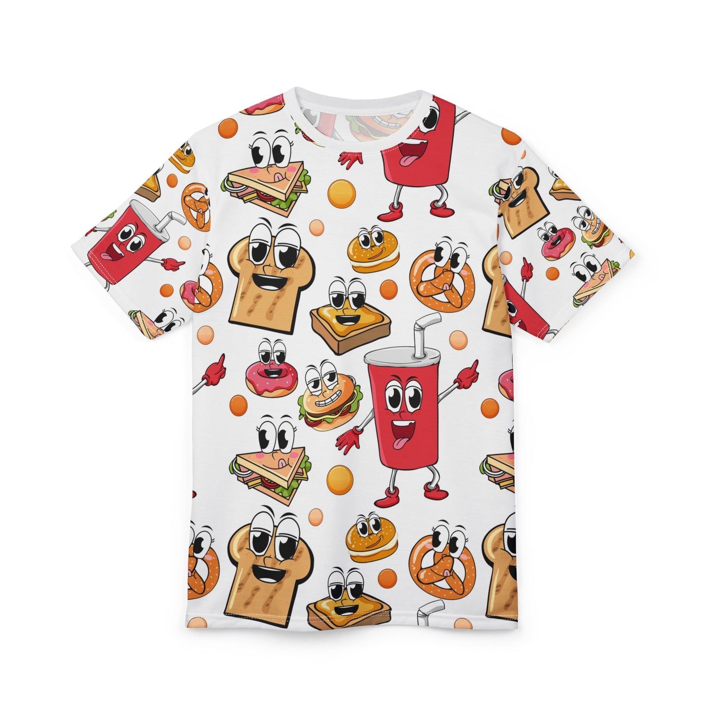 Playful Foodie Tee - Whimsical  T-Shirt, Cartoon Food Design, Fun Gift for Food Lovers, Party Wear, Casual Style