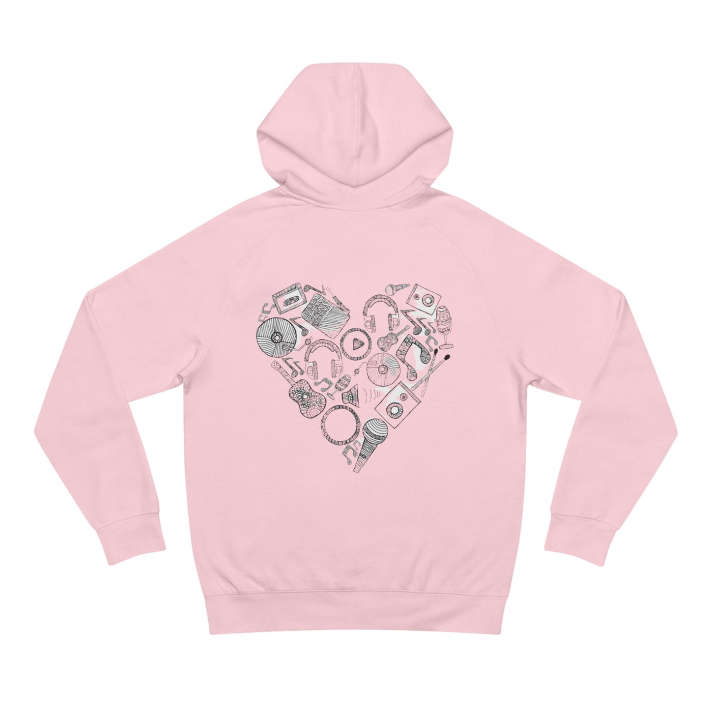 Stylish  Supply Hoodie with Artistic Heart Design | Cozy Sweatshirt for Music Lovers | Gift for Birthdays, Holidays, Casual Wear