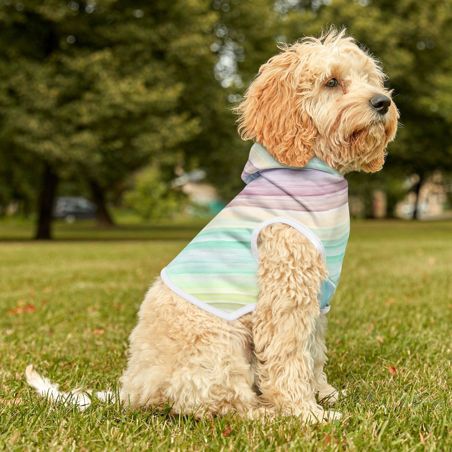 Rainbow Pastel Pet Hoodie - Cozy Dog Sweater for Stylish Pets, Cute Pet Outfit, Gift for Dog Lovers, Pet Apparel for All Seasons, [...]
