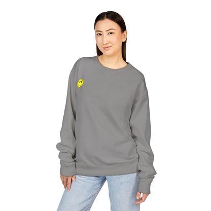 Smiley Face ComfortWash Sweatshirt | Cozy  Crewneck for Everyday Wear, Gifts, Relaxation, Casual Outfits, Cheerful Vibe