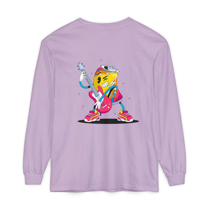 Rock Star  Long Sleeve Tee, Garment-Dyed Shirt for Music Lovers, Streetwear, Concert Casual, Unique Gift Idea