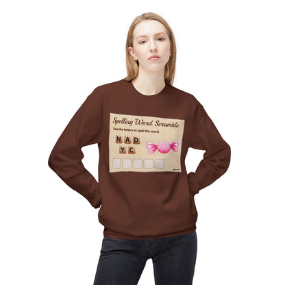 Creative Spelling Word Scramble Crewneck Sweatshirt, Fun Apparel, Unique Gift, Cozy Wear, Interactive Teaching Tool