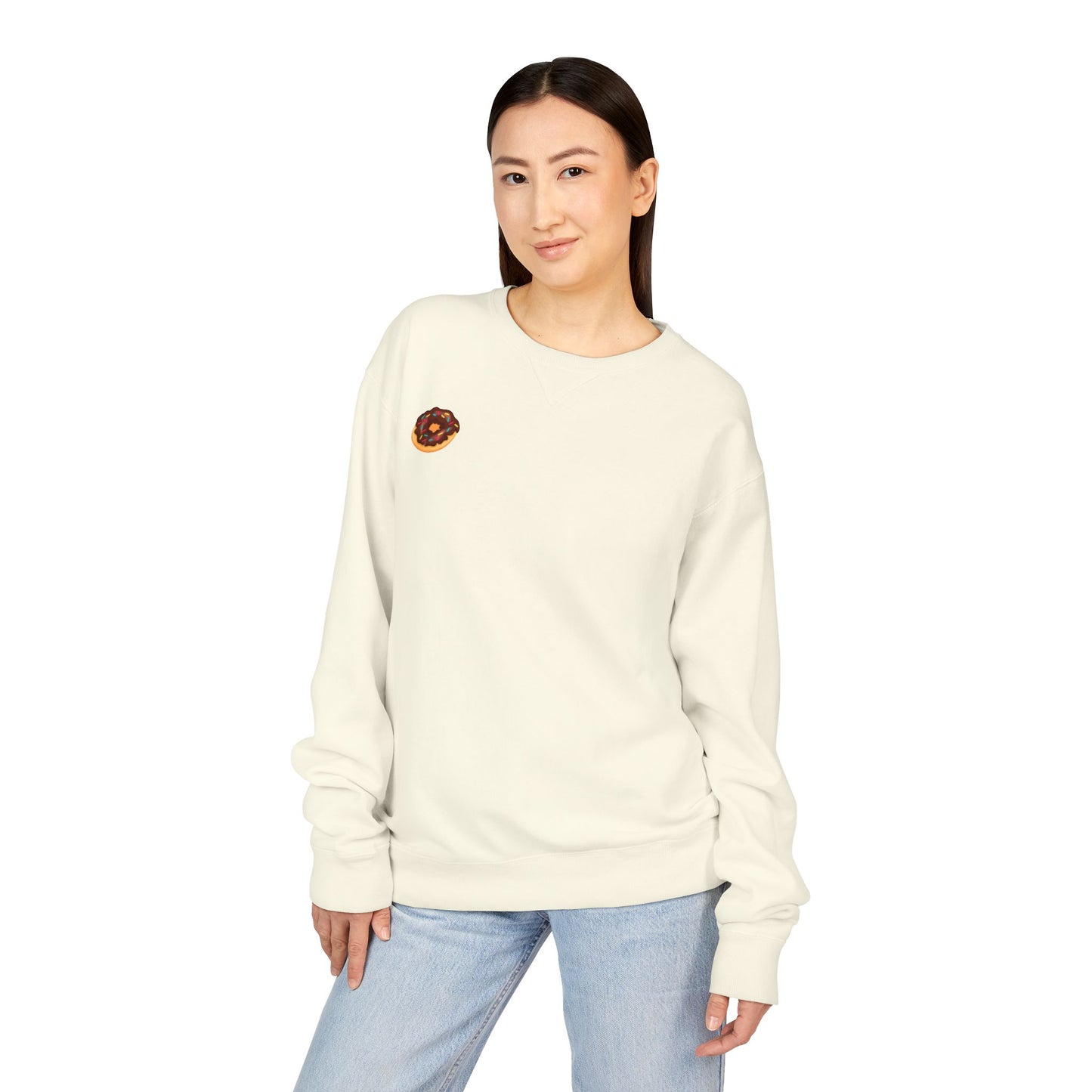 Cozy Donut Graphic Sweatshirt - Perfect for Food Lovers, Casual Outings, Birthdays, Winter Fashion, Gift Idea