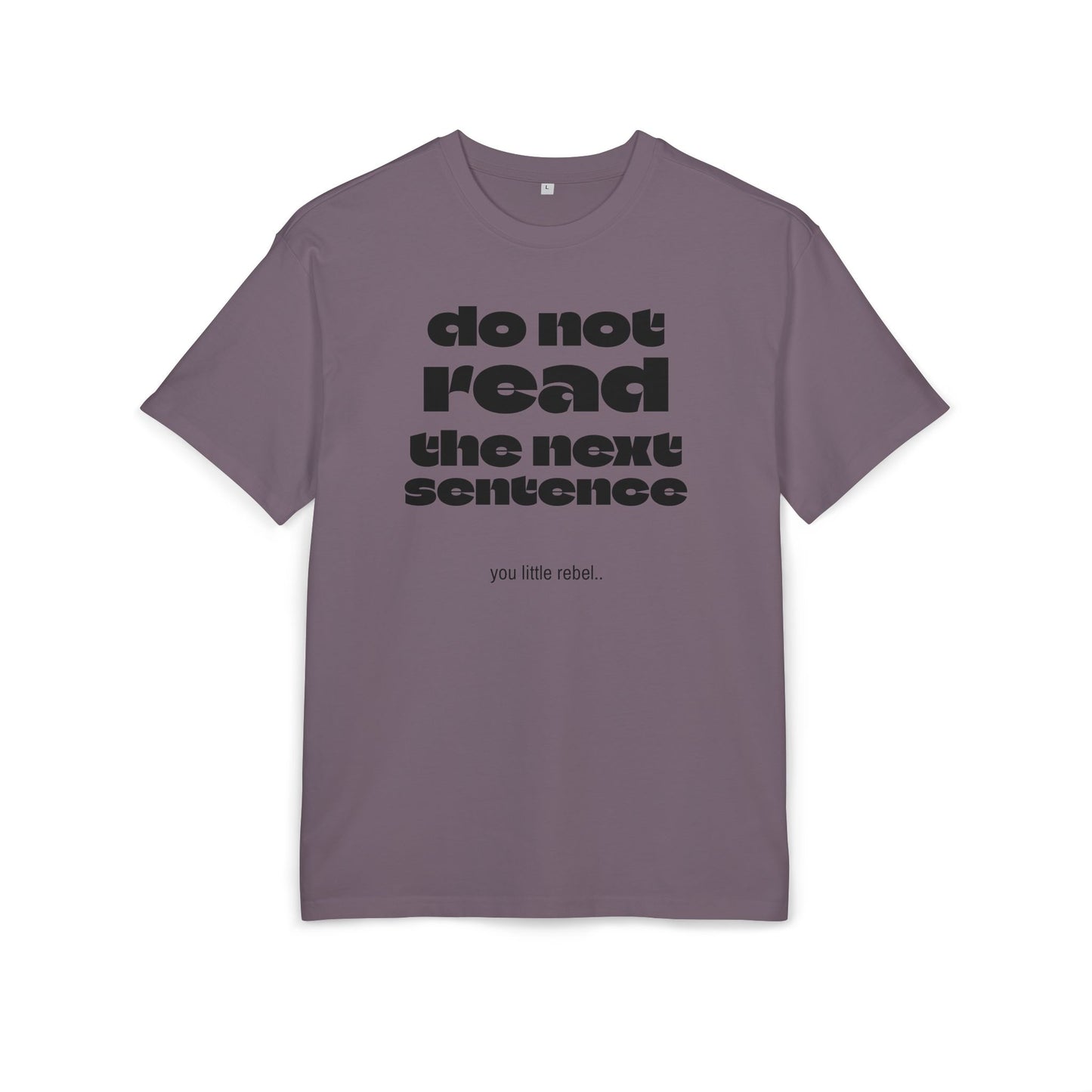 Do Not Read the Next Sentence,  Heavy Oversize Tee - Fun Graphic Shirt, Ideal for Casual Wear, Gifts, and Rebel Statements