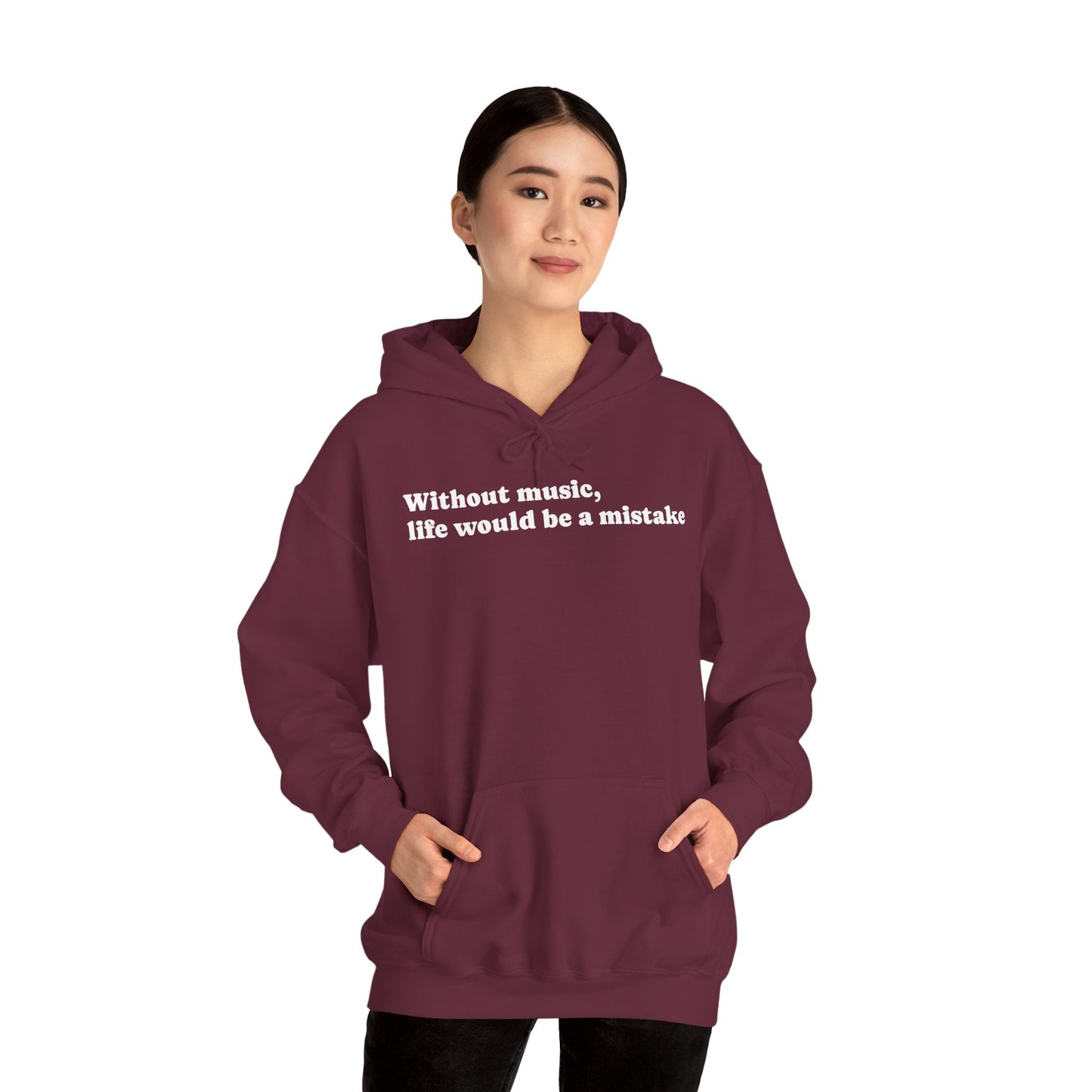 Music Lovers  Hooded Sweatshirt – 'Without Music, Life Would Be a Mistake'