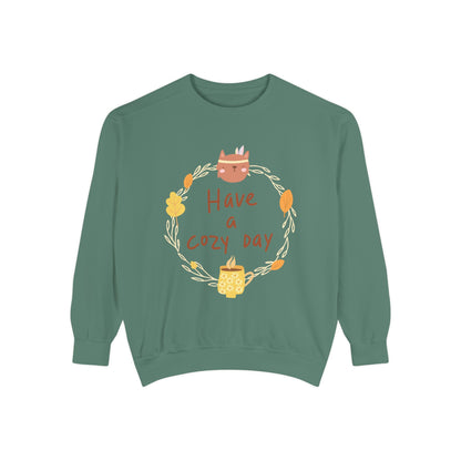 Cozy Day Sweatshirt | Garment-Dyed | Cute Fall Fashion, Everyday Wear, Gift for Her, Relaxed Style, Autumn Apparel