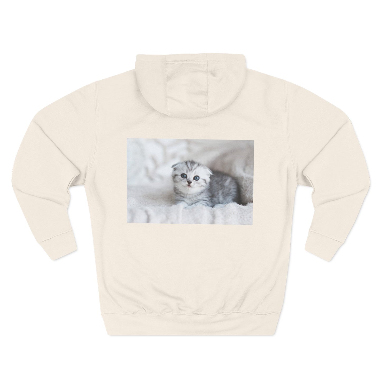 Cat Lover's Three-Panel Fleece Hoodie - Cozy Cat Hoodie, Gift for Cat Lovers, Cute Pet Apparel, Cat Mom Sweatshirt, Birthday Gift
