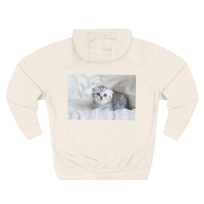 Cat Lover's Three-Panel Fleece Hoodie - Cozy Cat Hoodie, Gift for Cat Lovers, Cute Pet Apparel, Cat Mom Sweatshirt, Birthday Gift