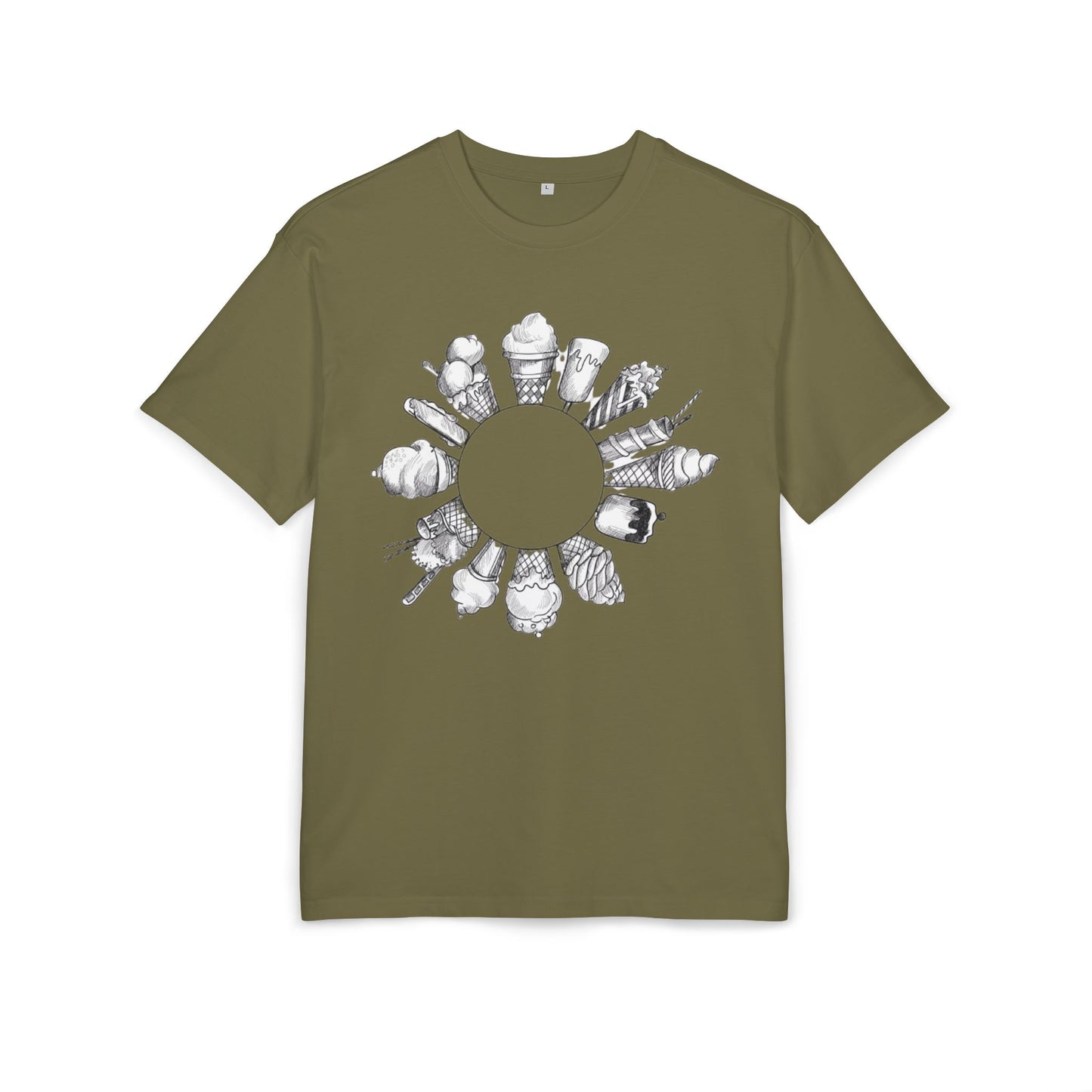 Ice Cream Lovers  Heavy Oversize Tee, Summer Fashion, Casual Wear, Gift for Foodies, Ice Cream Enthusiasts, Comfort Tee