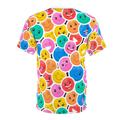 Colorful Emoji Tee, Fun & Quirky Graphic Shirt, Gift for Friends, Casual Wear, Birthday or Party Attire