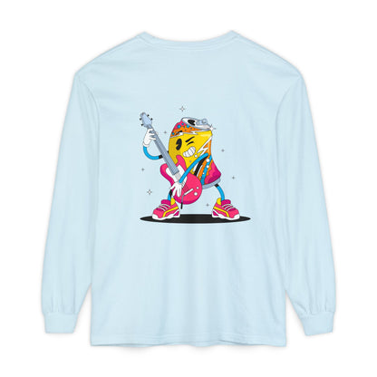 Rock Star  Long Sleeve Tee, Garment-Dyed Shirt for Music Lovers, Streetwear, Concert Casual, Unique Gift Idea