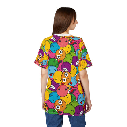 Colorful Emoji Tee, Fun & Quirky Graphic Shirt, Gift for Friends, Casual Wear, Birthday or Party Attire