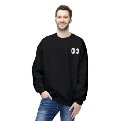 Cute Eyes Crewneck Sweatshirt, Cozy  Fleece, Perfect for Gifts, Casual Wear, Everyday Comfort