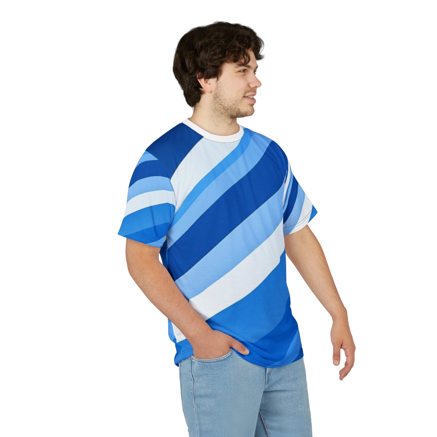 Stylish  Cut & Sew Tee, Casual Summer Shirt, Beach Wear, Gift for Him/Her, Colorful AOP Tee