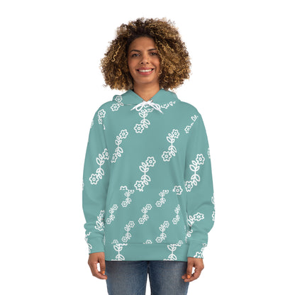 Floral Pattern Fashion Hoodie, Cozy Floral Sweatshirt, Trendy AOP Hoodie, Spring Fashion, Gift for Flower Lovers