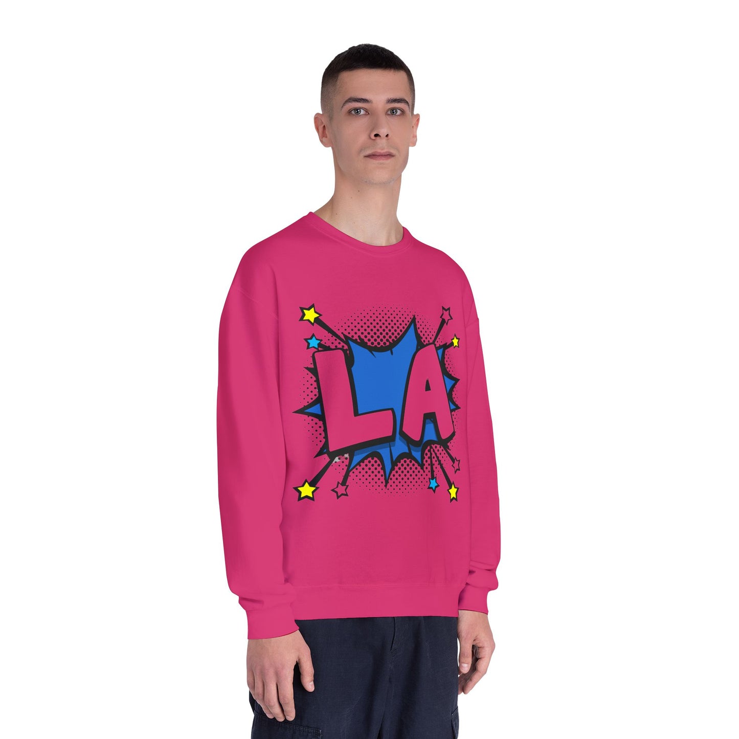 Cool LA Comic Style Crewneck Sweatshirt,  Graphic Sweater, Gift for Him, Her, Casual Wear