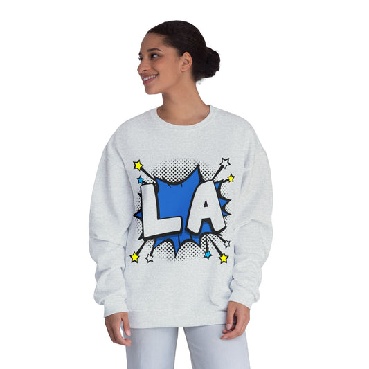 Cool LA Comic Style Crewneck Sweatshirt,  Graphic Sweater, Gift for Him, Her, Casual Wear