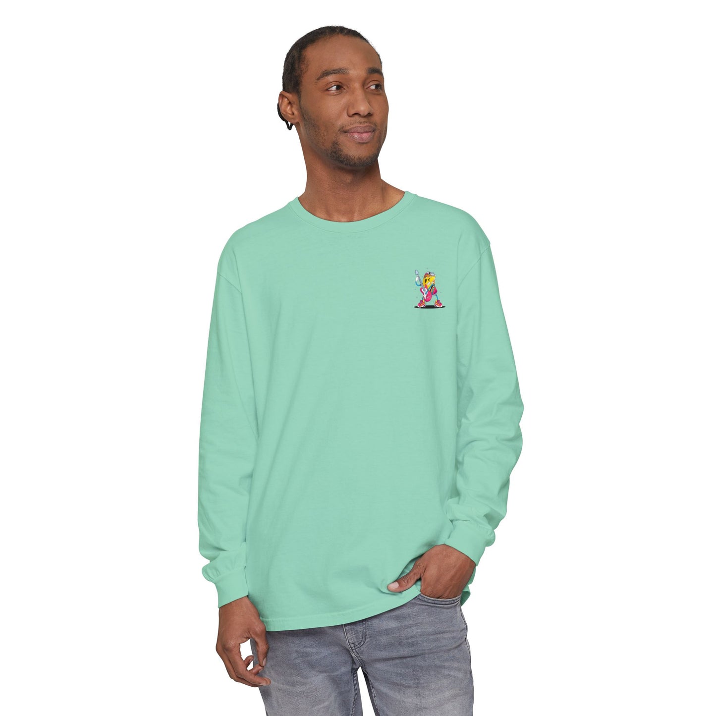 Rock Star  Long Sleeve Tee, Garment-Dyed Shirt for Music Lovers, Streetwear, Concert Casual, Unique Gift Idea