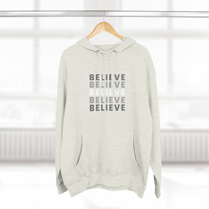 Inspiring Three-Panel Fleece Hoodie, Cozy Pullover, Motivational Gift, Everyday Wear, Layering Essential