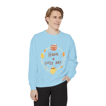 Cozy Day Sweatshirt | Garment-Dyed | Cute Fall Fashion, Everyday Wear, Gift for Her, Relaxed Style, Autumn Apparel