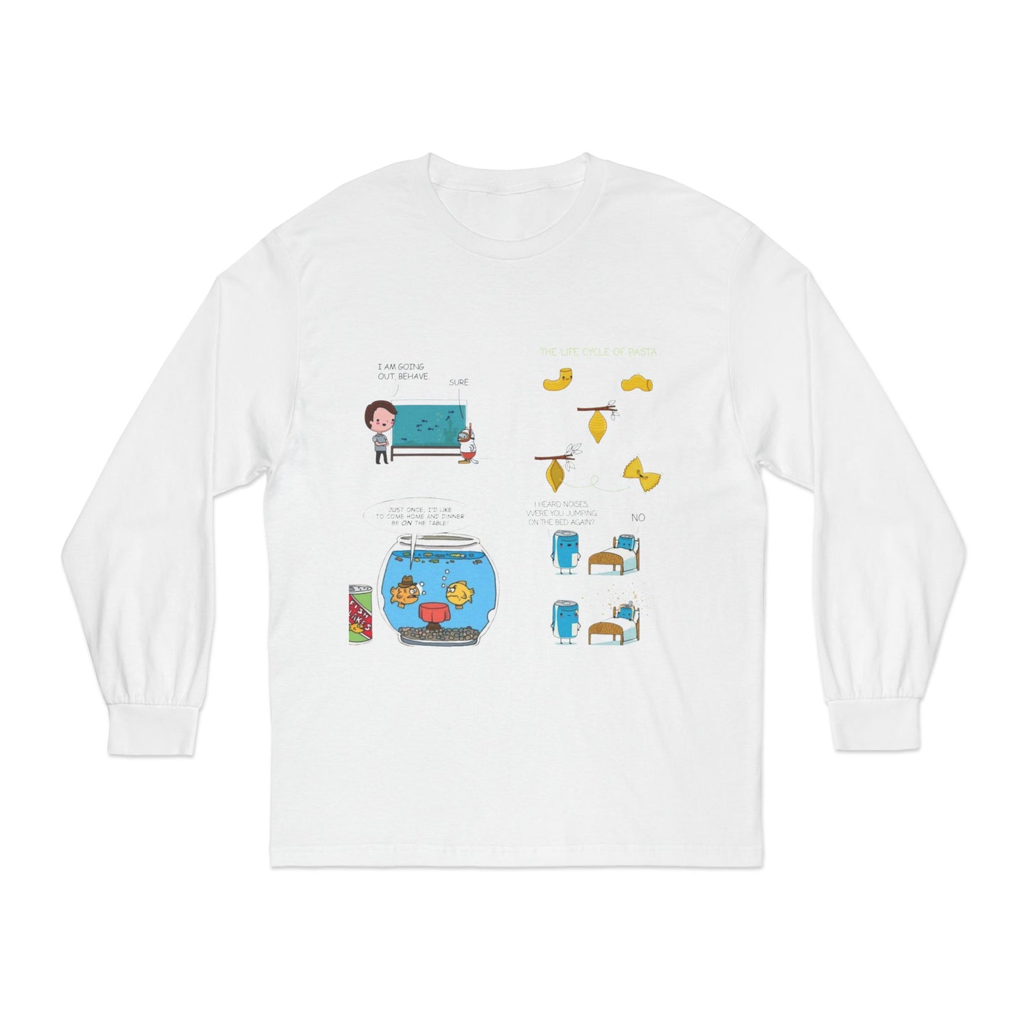 Whimsical Long Sleeve Tee for Creative Minds, Funny Gift, Casual Wear, Art-Inspired Fashion,  Graphic T-Shirt