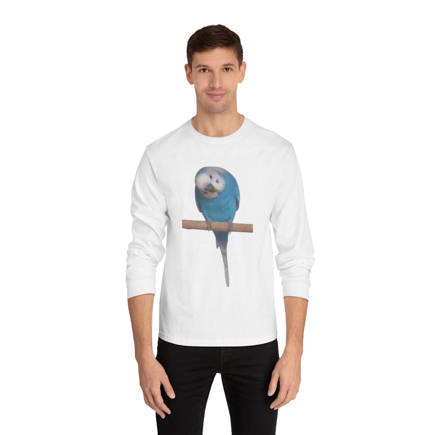 Funny Parrot Long Sleeve T-Shirt, Bird Lover's Gift,  Tee for Animal Enthusiasts, Cute Graphic Tee, Casual Wear