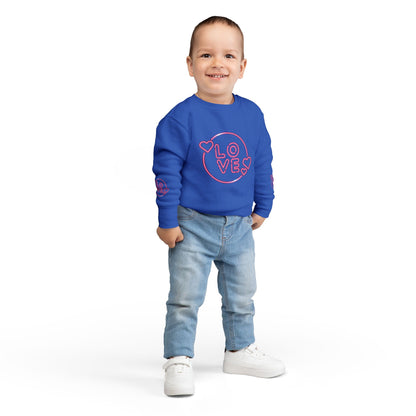 Charming Toddler Sweatshirt with 'Love' Print, Cozy Kids Pullover, Cute Gift for Birthdays, Playdates