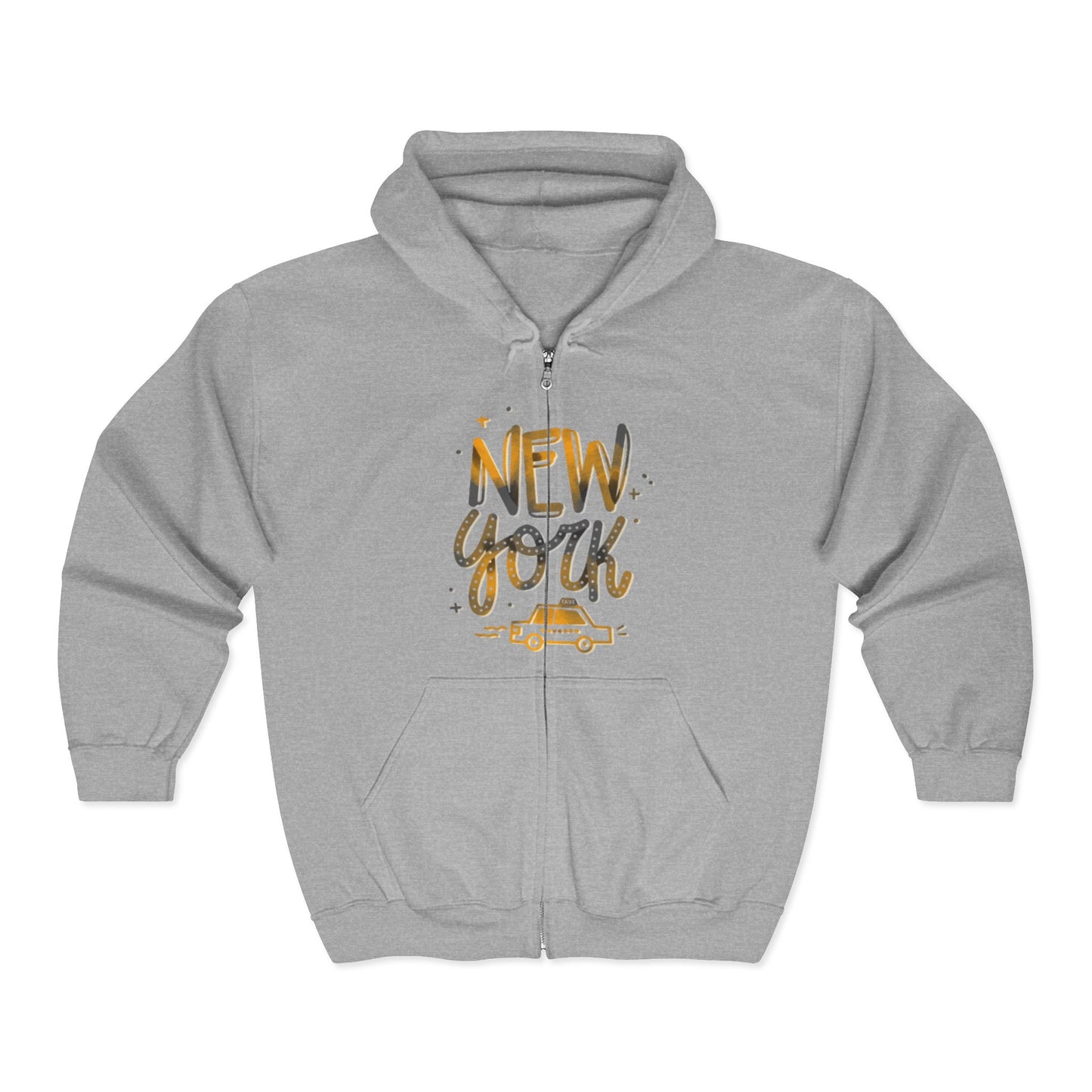 New York Adventure Hoodie,  Full Zip Sweatshirt, NYC Gift, Travel Fashion, Cool Streetwear, Casual Wear