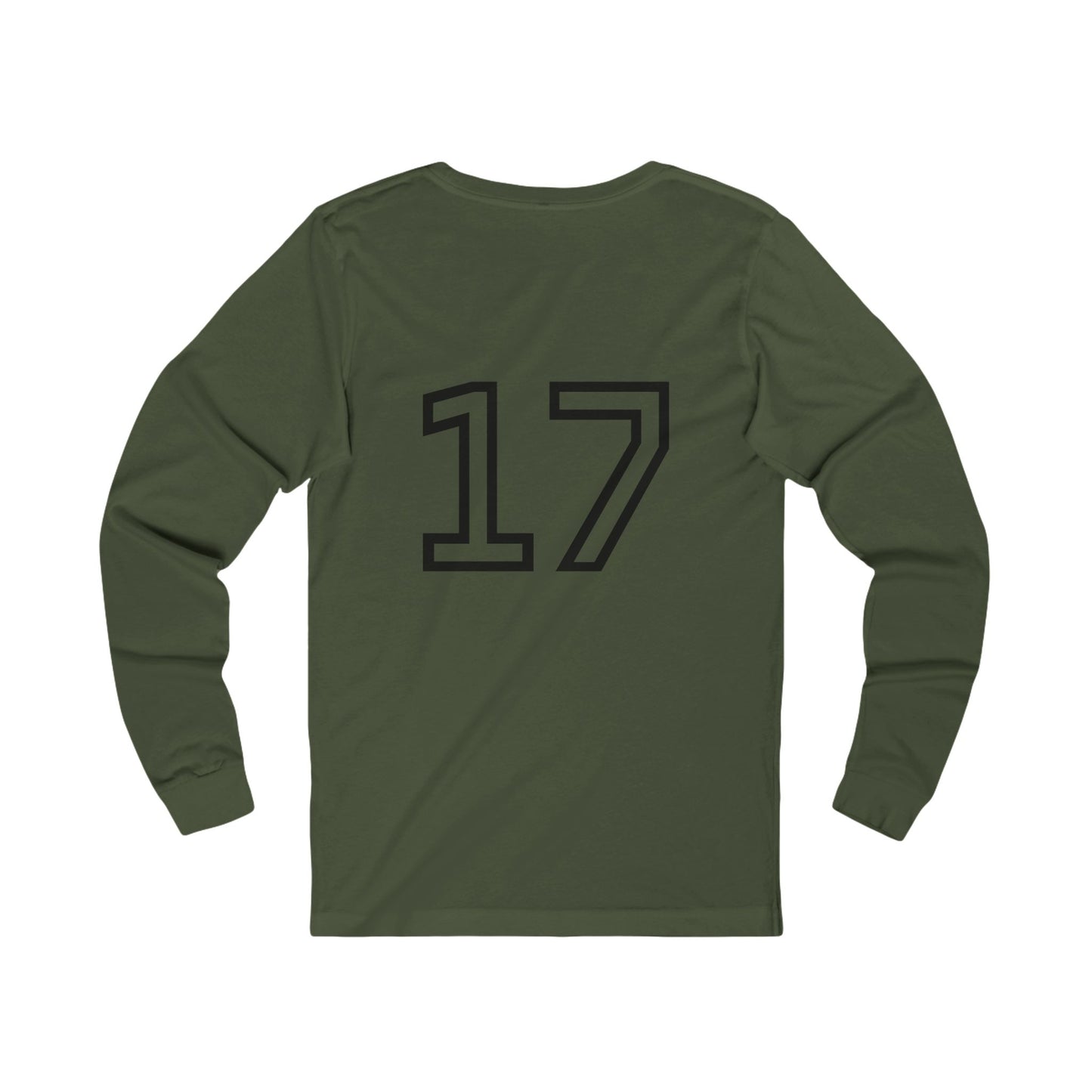 Minimalist  Long Sleeve Tee with Number 17, Casual Wear, Sports Life, Personalized Gift, Everyday Comfort, Fashion Statement