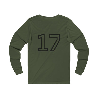 Minimalist  Long Sleeve Tee with Number 17, Casual Wear, Sports Life, Personalized Gift, Everyday Comfort, Fashion Statement