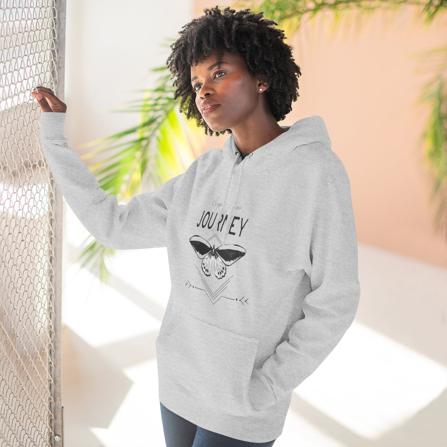 Journey Fleece Hoodie - Cozy White Pullover for Adventurers