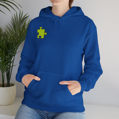 Colorful Puzzle Piece Hoodie for Creative Minds, Perfect for Gifts, Cozy Sweatshirt for Everyday Wear,