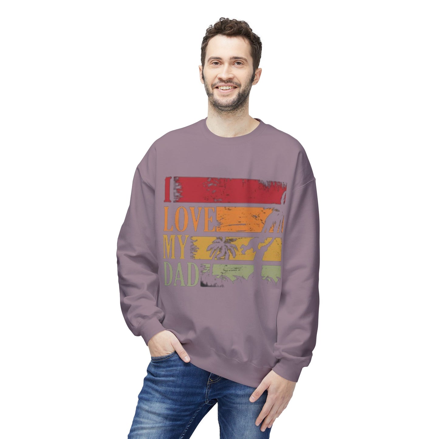 I Love My Dad Vintage Crewneck Sweatshirt, Father's Day Gift, Cozy  Fleece, Casual Wear, Family Reunion Apparel