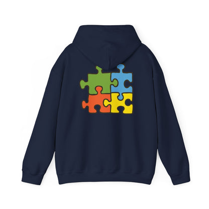 Colorful Puzzle Piece Hoodie for Creative Minds, Perfect for Gifts, Cozy Sweatshirt for Everyday Wear,