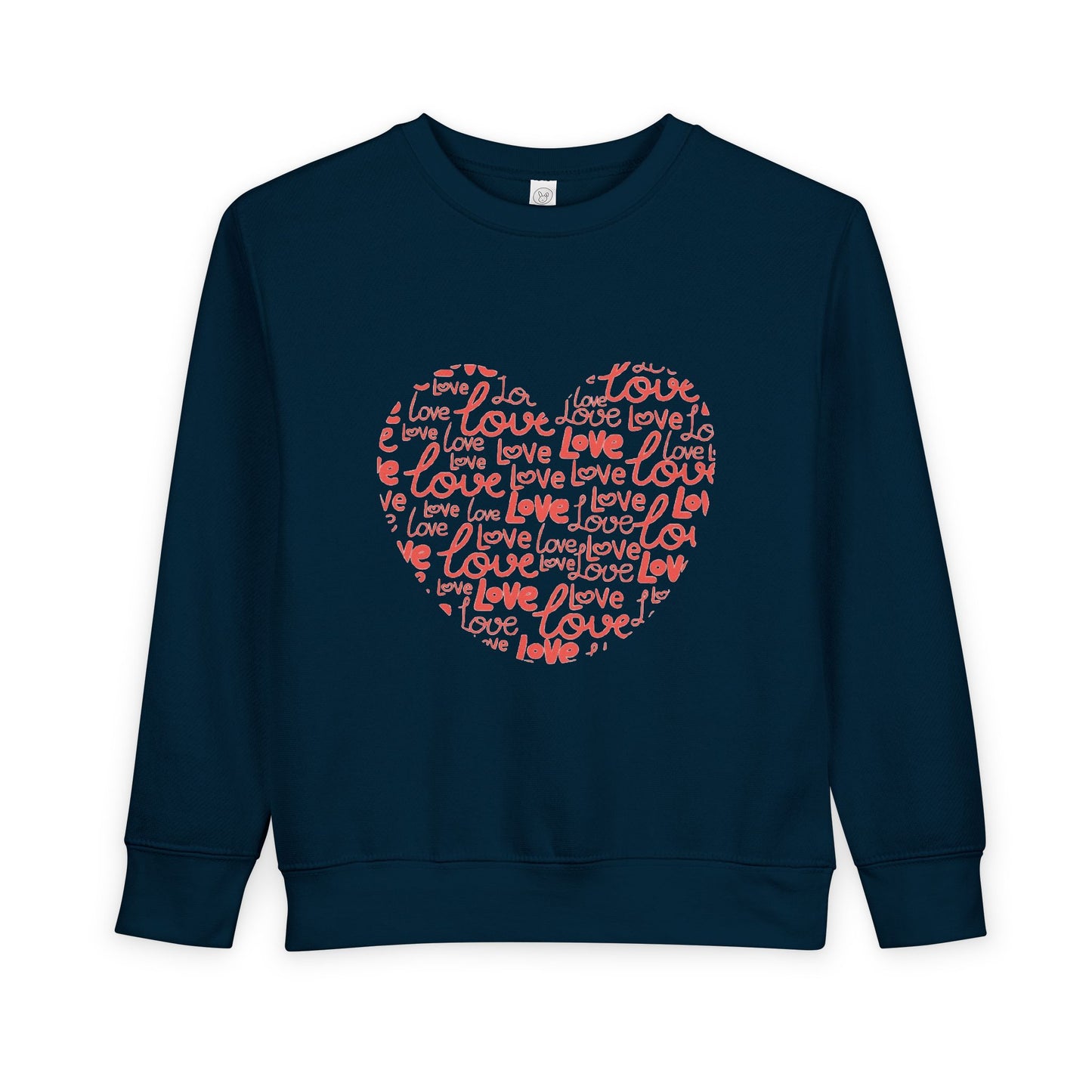 Toddler Love Heart Sweatshirt, Cute Baby Crewneck, Valentine Gift, Adorable Kids Apparel, Heart Sweatshirt for Toddlers